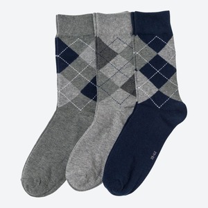 Herren-Socken mit unterschiedlichem Muster, 3er-Pack