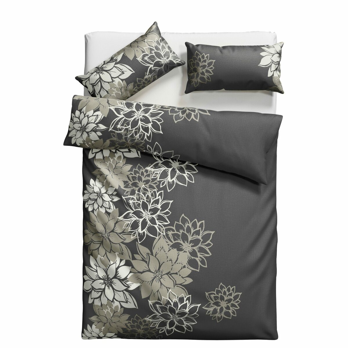 Bild 2 von Bettwäsche Susan in Gr. 135x200 oder 155x220 cm, Home affaire, Linon, 2 teilig, Bettwäsche aus Baumwolle, romantische Bettwäsche mit Blumen