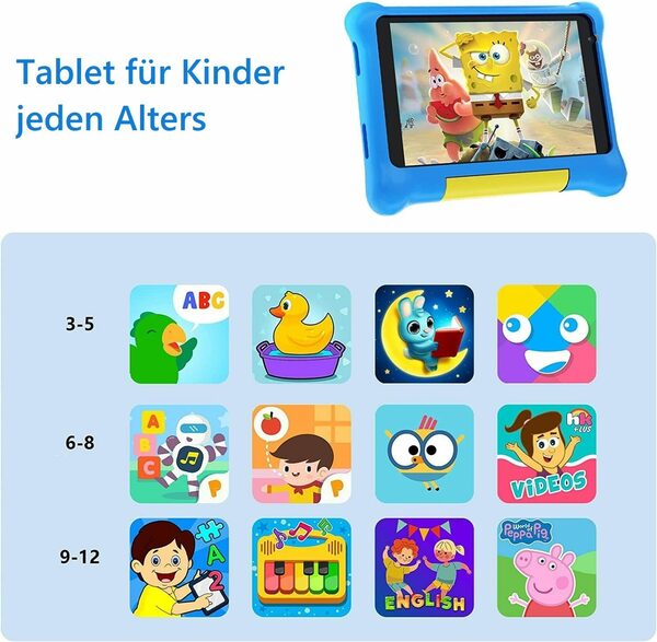 Bild 3 von Happybe TK707 Tablet (7", 32 GB, Android 12, leicht, kindersicher)