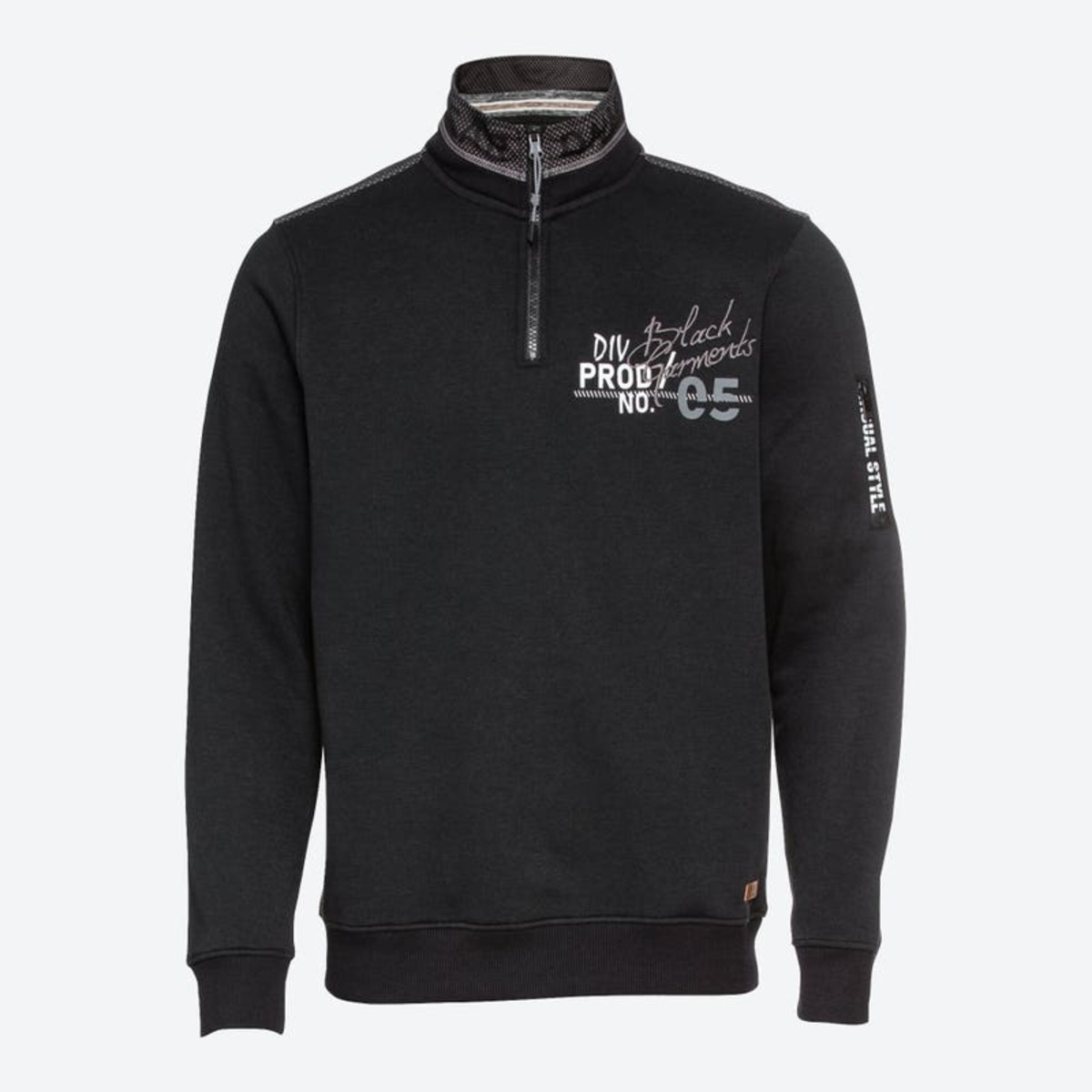 Bild 1 von Herren-Sweatshirt mit Troyer-Kragen