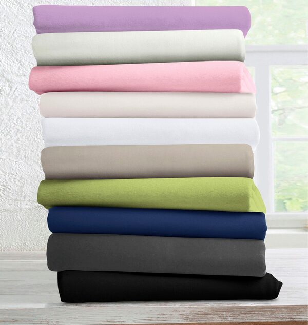 Bild 2 von Spannbettlaken Melone-Topper in Gr. 90x200, 140x200 oder 180x200 cm, für Topper, bellana, Mako-Jersey, Gummizug: rundum, (1 Stück), Baumwolle, Matratzen bis 10 cm Höhe, Bettlaken, Spannbetttu