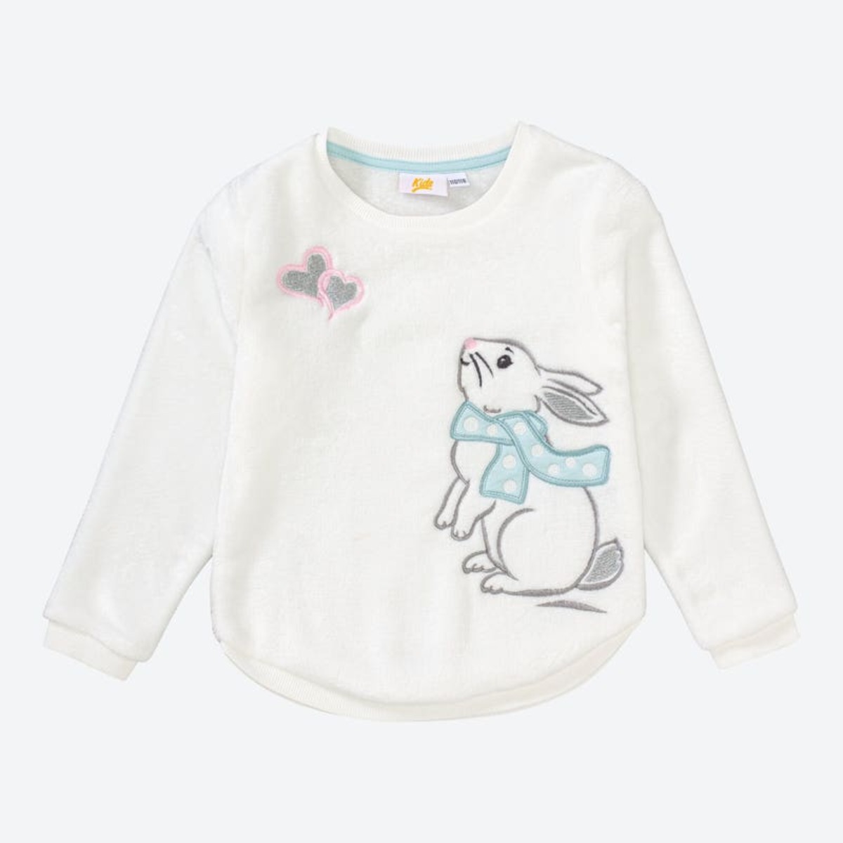 Bild 1 von Kinder-Mädchen-Fleeceshirt mit Hasen-Stickerei