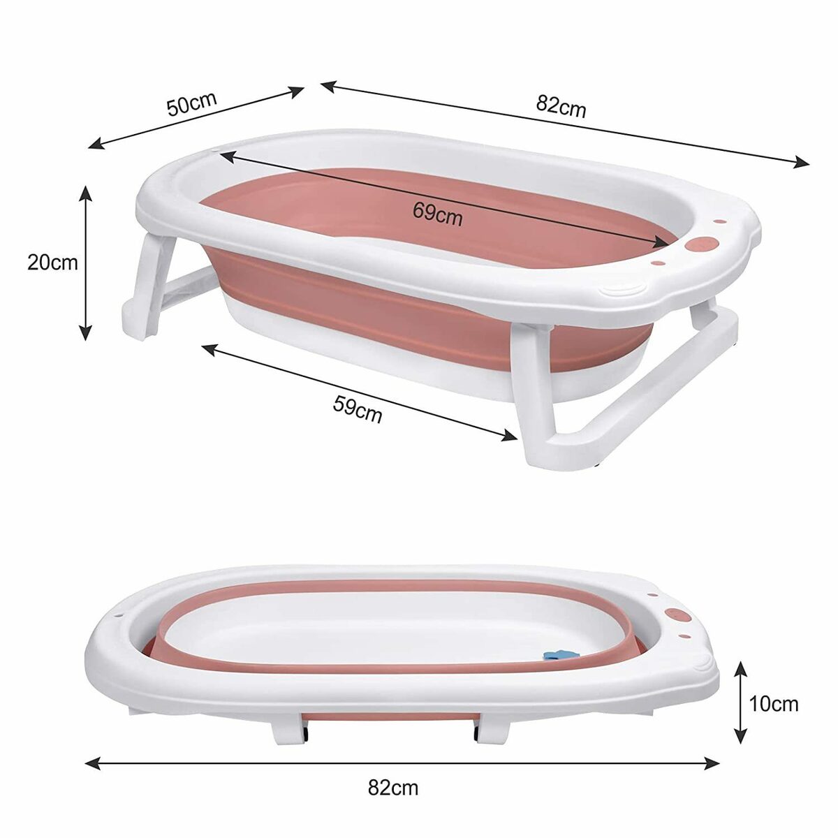 Bild 2 von AUFUN Babybadewanne Baby Badewanne PP&TPE Babywanne Badewannensitz, Faltbare