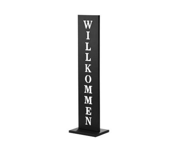 Bild 1 von Standschild »Willkommen«, schwarz