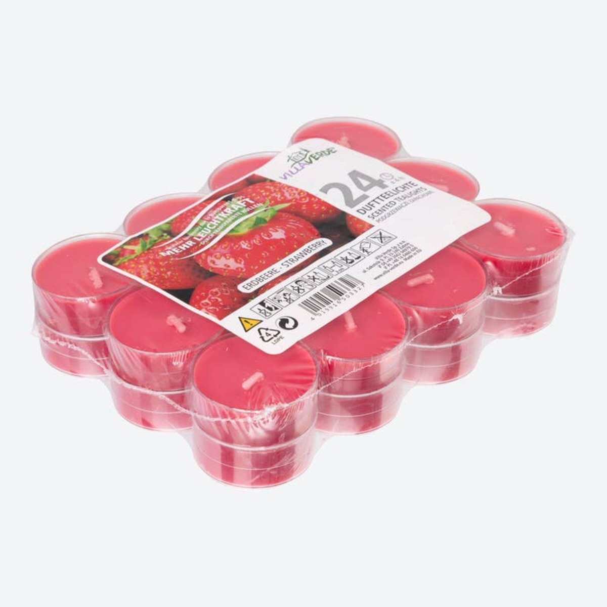 Bild 1 von Villa Verde Duft-Teelichter, Erdbeere, 24er-Pack