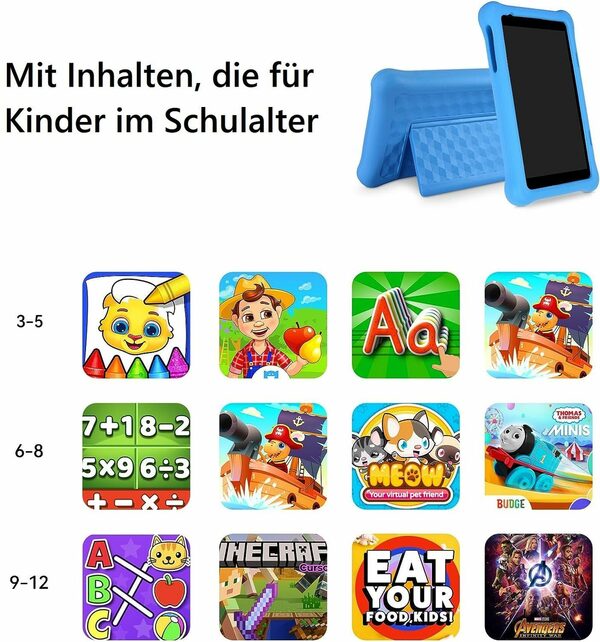 Bild 3 von Happybe TK806 Tablet (8", 32 GB, inkl. Schutzhülle)