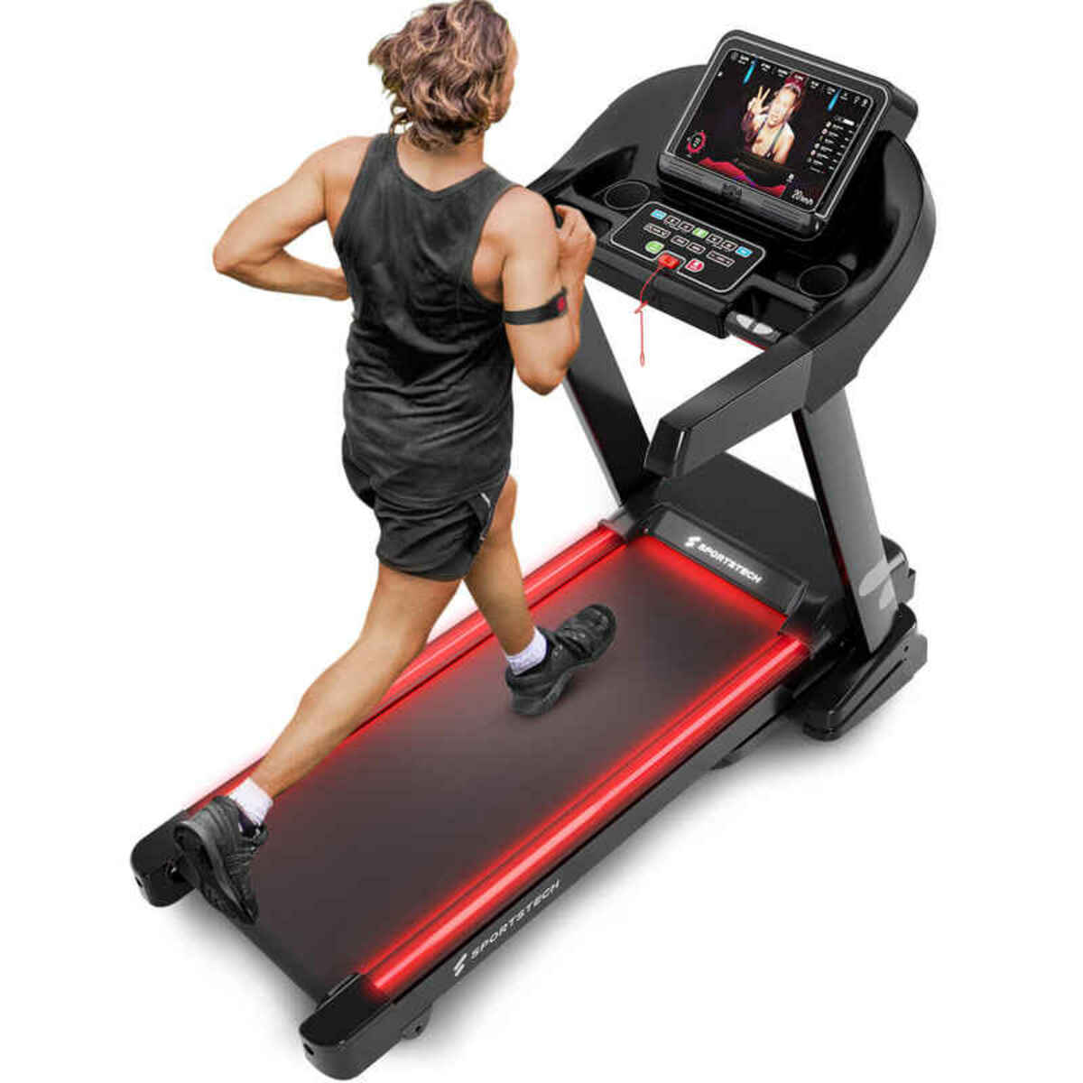 Bild 1 von F37s Profi Laufband Selbstschmiersystem 7PS bis 20 km/h. Bluetooth HRC Klappbar