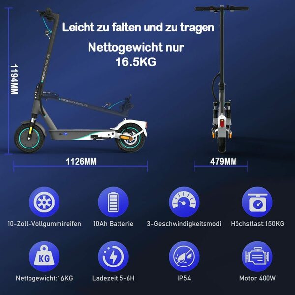 Bild 4 von RCB E-Scooter, mit Straßenzulassung Max 35km E-roller mit app max 20km/h Mit ABE