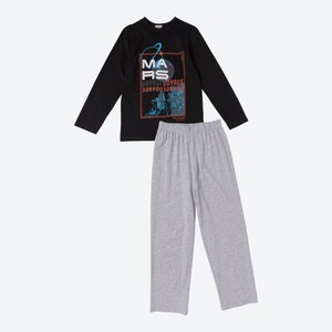 Jungen-Schlafanzug mit Mars-Frontaufdruck, 2-teilig
