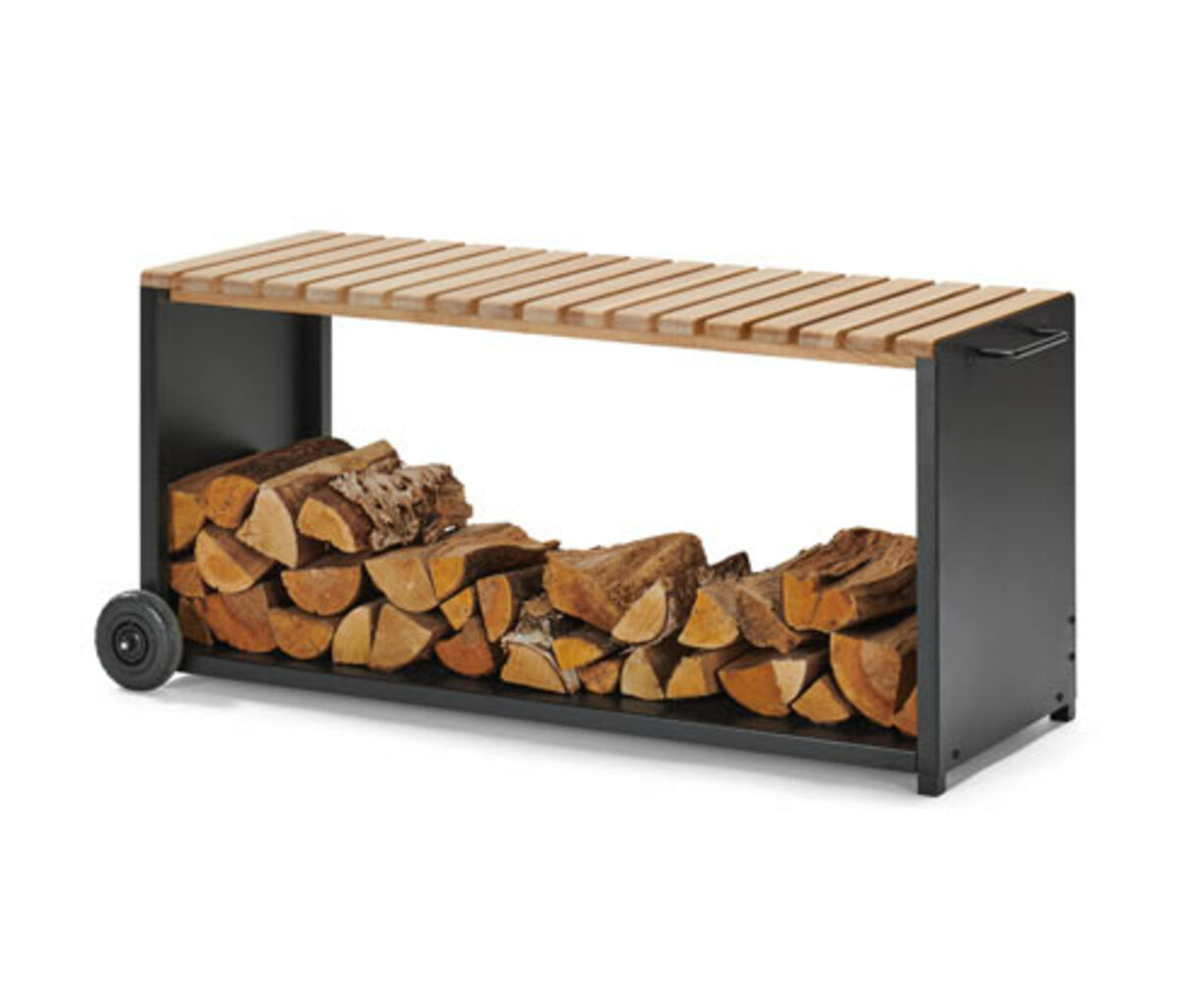 Bild 1 von Kaminholzbank mit Rollen