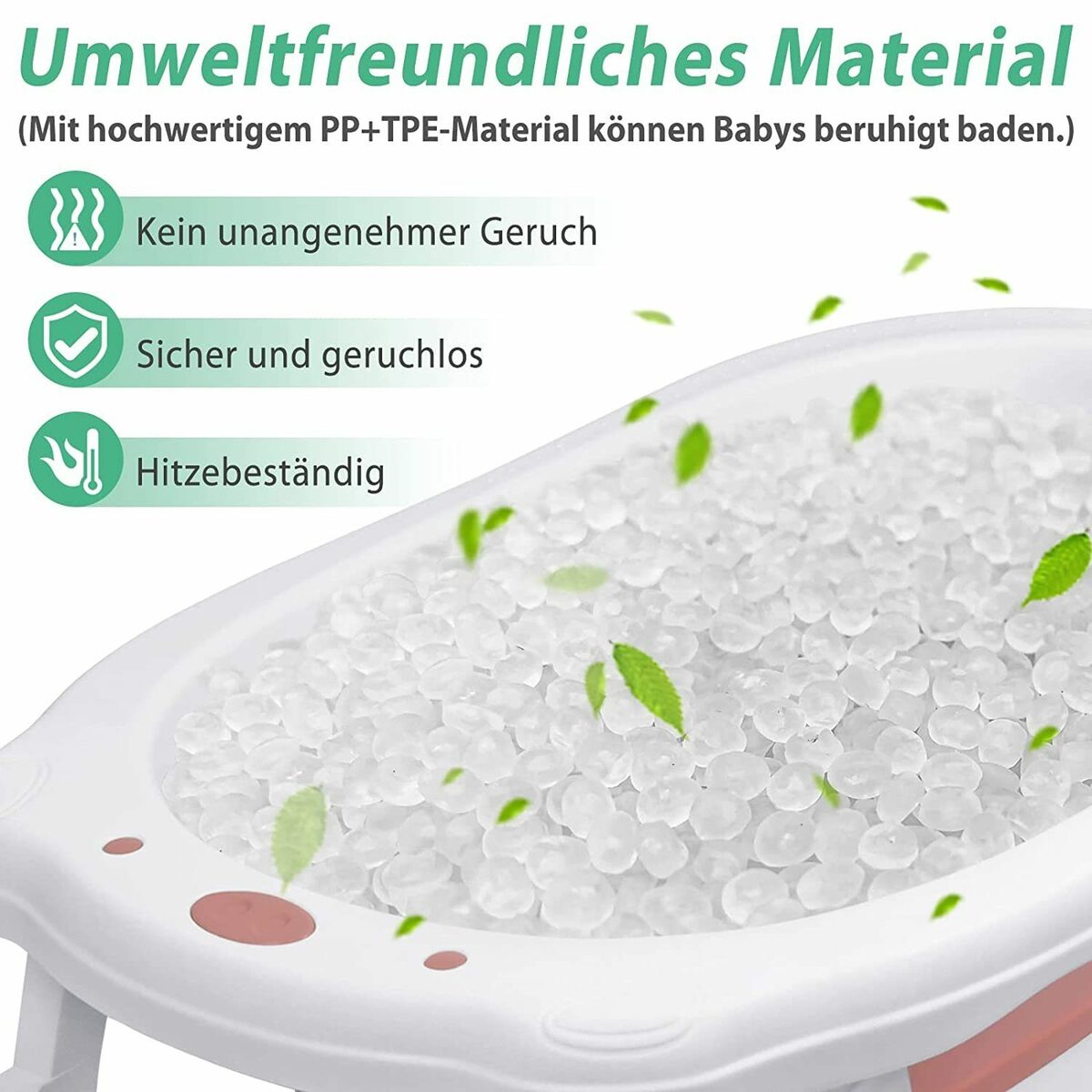 Bild 4 von AUFUN Babybadewanne Baby Badewanne PP&TPE Babywanne Badewannensitz, Faltbare