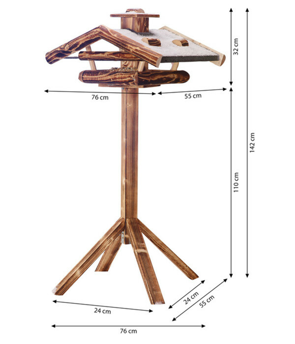 Bild 2 von Dehner Natura Futterhaus Wendelstein, geflammt, inkl. Ständer, ca. B76/H142/T55 cm