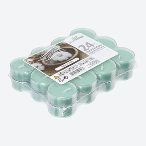 Villa Verde Duft-Teelichter, Fresh Cotton, 24er-Pack