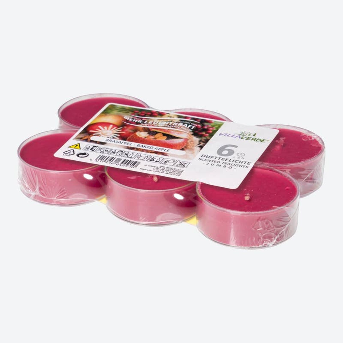 Bild 1 von Villa Verde Jumbo-Duft-Teelichter, Bratapfel, 6er-Pack