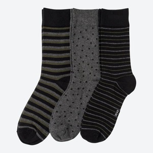 Herren-Socken mit unterschiedlichem Muster, 3er-Pack