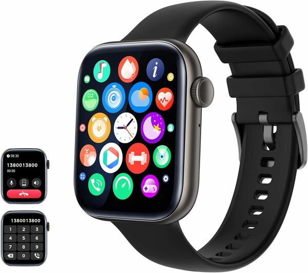 Bild 1 von Yuede Smartwatch Damen und Herren, Fitness Tracker Uhr Mit Sprachanruf, Smartwatch (5,10 cm/2,01 Zoll) mit Herzfrequenzmessung, Schrittmessung, Blutsauerstoffmessung, Fitness Uhr mit Schrittzäh