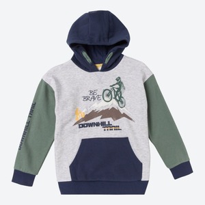 Jungen-Sweatshirt mit Mountainbike-Frontaufdruck