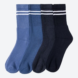 Herren-Tennis-Socken mit Streifen, 4er-Pack