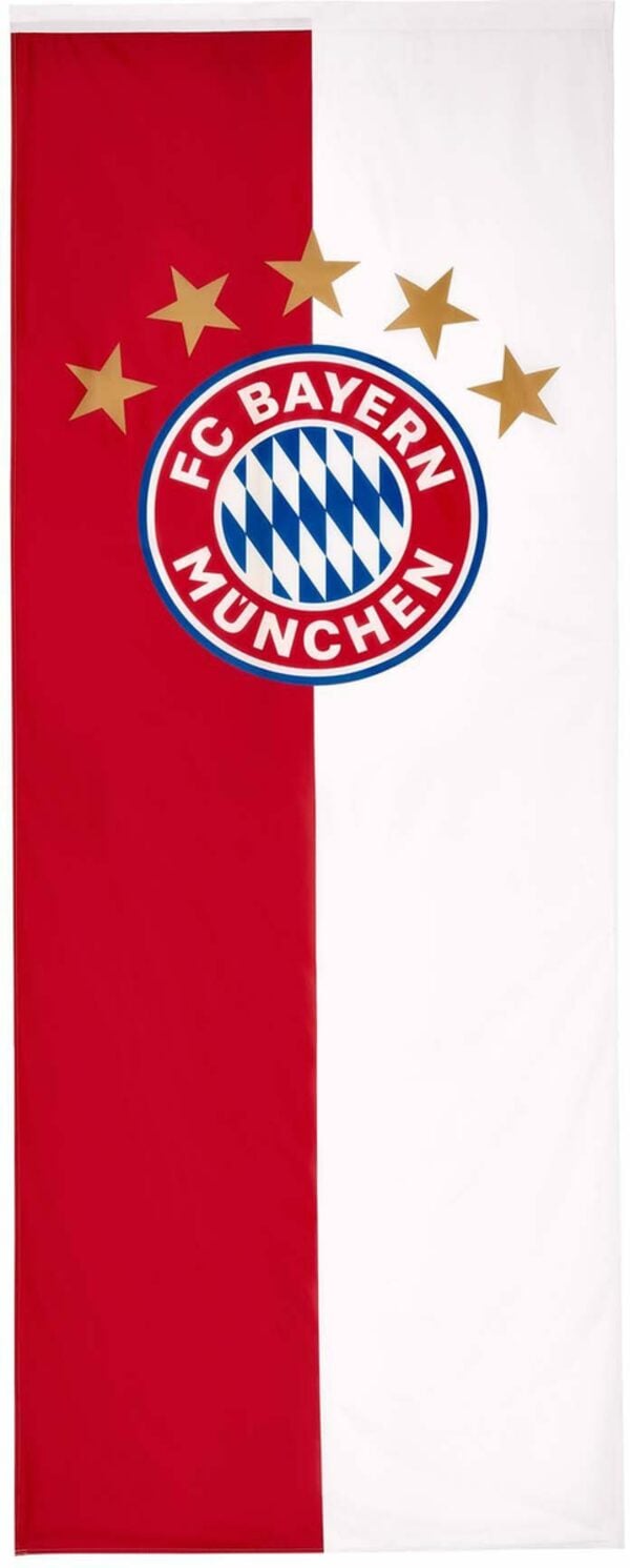 Bild 1 von FC Bayern Fahne FC Bayern München Bannerfahne mit 5 Sterne Logo, 120x300 cm