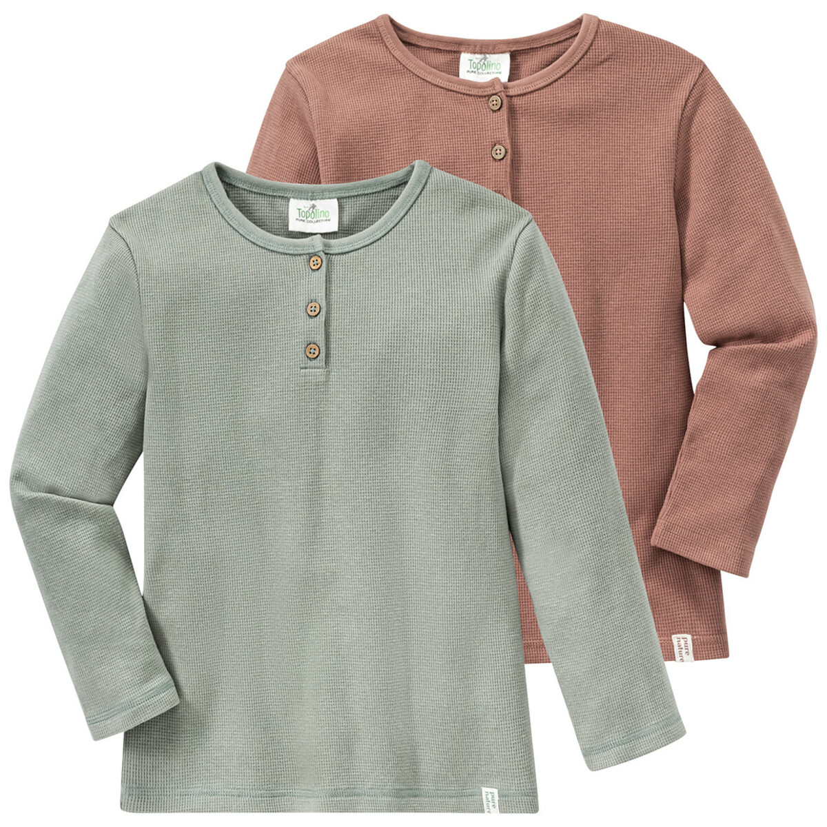 Bild 1 von 2 Kinder Langarmshirts aus Waffel-Piqué