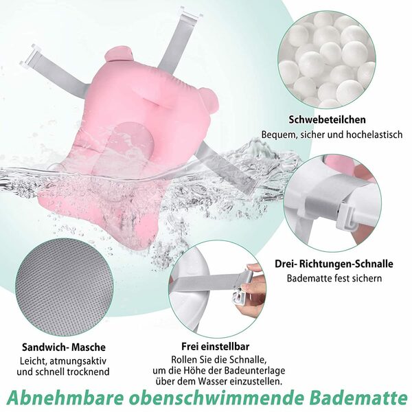Bild 3 von AUFUN Babybadewanne Baby Badewanne PP&TPE Babywanne Badewannensitz, Faltbare