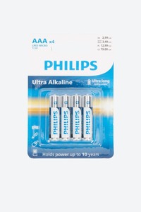 Philips Ultra Alkaline AAA-Batterien, 4er-Pack