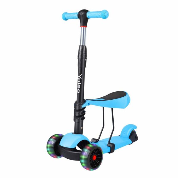 Bild 1 von YOLEO Scooter 3 in 1 Kinder Roller Scooter mit Sitz LED Räder ab 2 Jahre