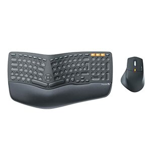 ProtoArc Ergonomische Tastatur und Maus Kabellos | EKM01 Wiederaufladbar Bluetooth Tastatur Maus | Bluetooth & 2.4GHz Geteilte Tastatur mit Handballenauflage | Windows/Mac/Android