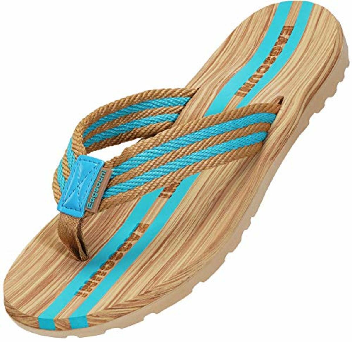 Bild 1 von Damen Herren Zehentrenner Sommer Flip Flops Badelatschen Hausschuhe Pantoletten, Schwarz Braun, 42 EU