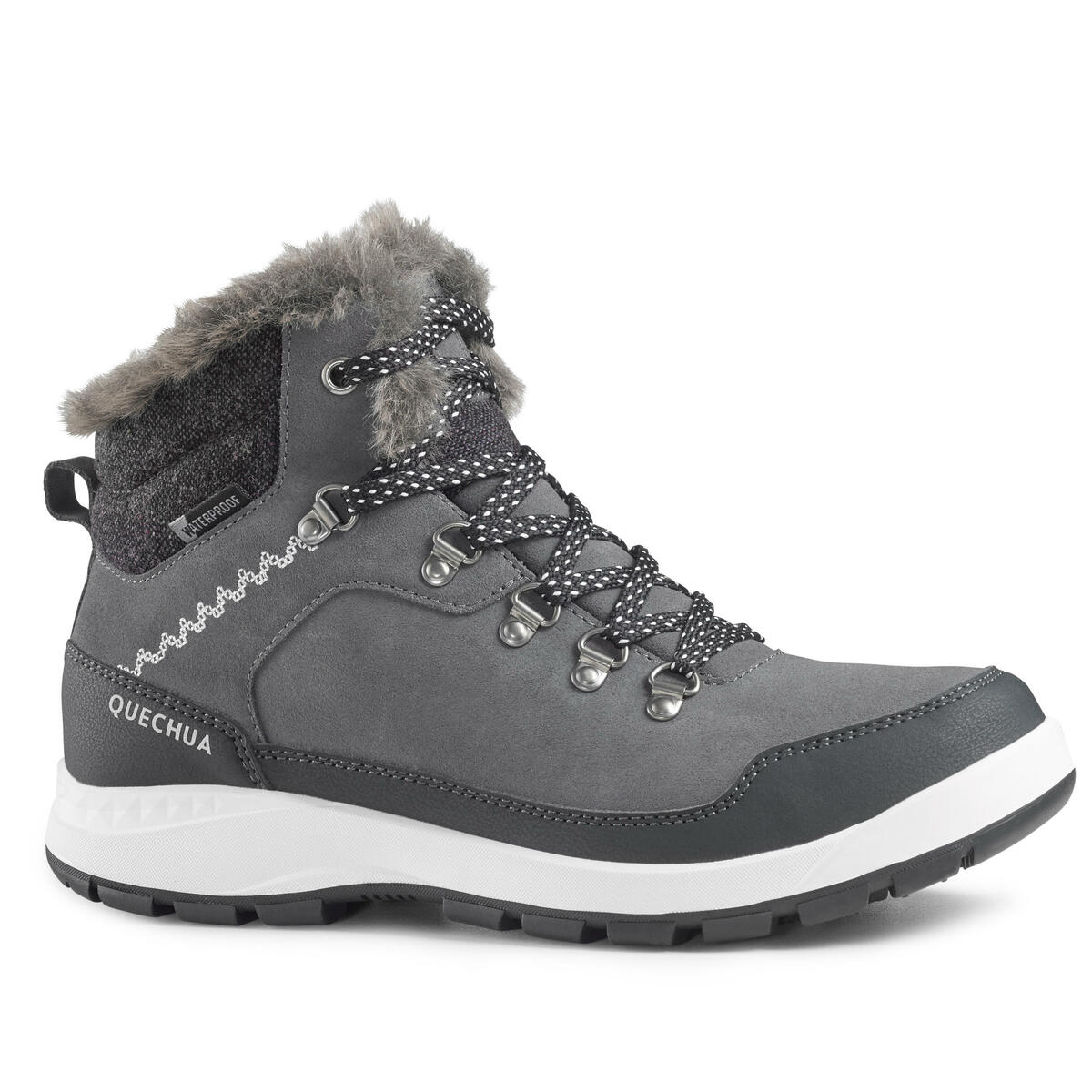 Bild 1 von Winterschuhe Damen Leder warm wasserdicht halbhoch Winterwandern - SH900 grau