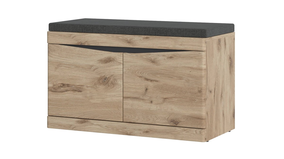 Bild 1 von Garderobenbank Viking Eiche - anthrazit 86 x 49 cm - TWIST