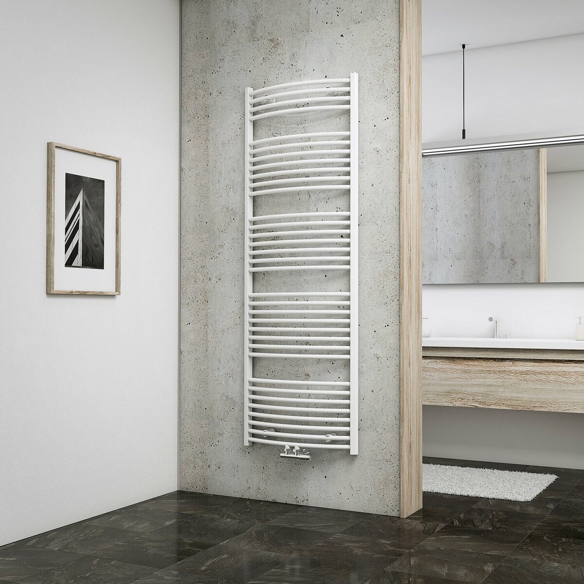 Bild 1 von Schulte Design-Heizkörper Europa mit Mittenanschluss 910 W Anthrazit