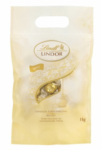 LINDOR Schokoladenkugel Beutel Weiß 80 x 12,5 g (1 kg)
