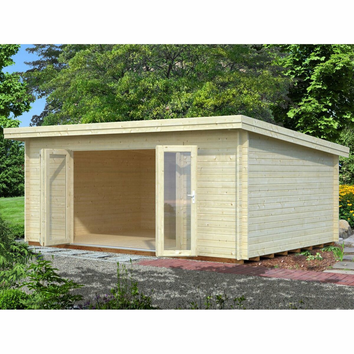 Palmako Lea HolzGartenhaus/Gerätehaus Natur Pultdach Unbehandelt 530