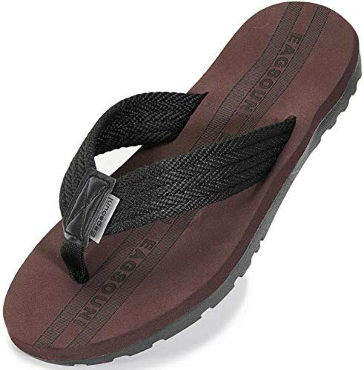 Bild 1 von Damen Herren Zehentrenner Sommer Flip Flops Badelatschen Hausschuhe Pantoletten, Schwarz Braun, 42 EU