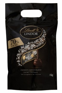 LINDOR Schokoladenkugel Beutel Dark 70% 80 x 12,5 g (1 kg)
