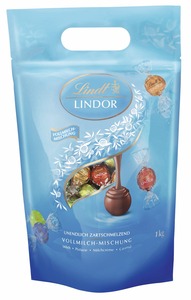 LINDOR Schokoladenkugel Beutel Vollmischung-Mischung 80 x 12,5 g (1 kg)