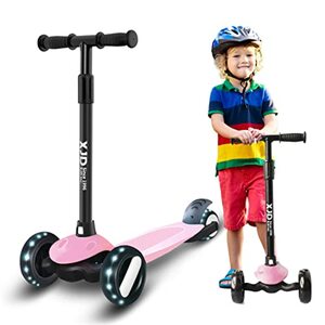 XJD Kinderroller Kinderscooter für 2-10 Jahre Kinder Scooter 3 LED Rädern Kickboard Sperrbare Richtung Kinder Roller Verstellbare Lenkerhöhe Leicht Belastbarkeit bis 50 kg