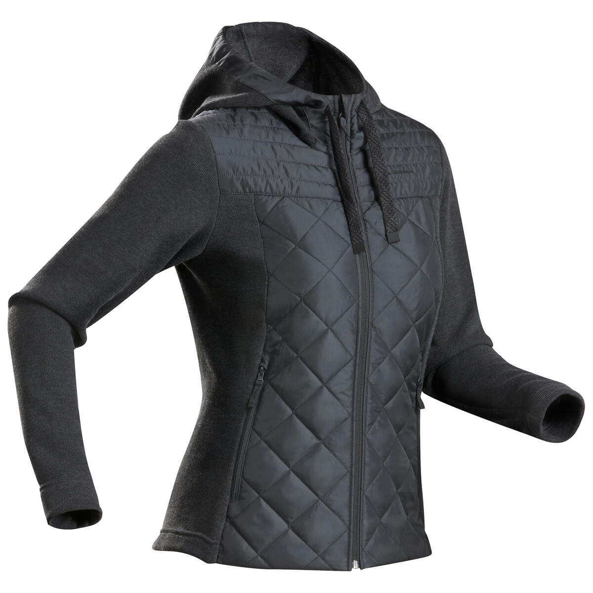 Bild 1 von Hybrid Sweatjacke Damen - NH100 schwarz/grau
