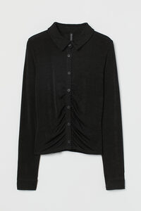 H&M Leichte Jerseybluse Schwarz, Blusen in Größe XXS. Farbe: 001 black