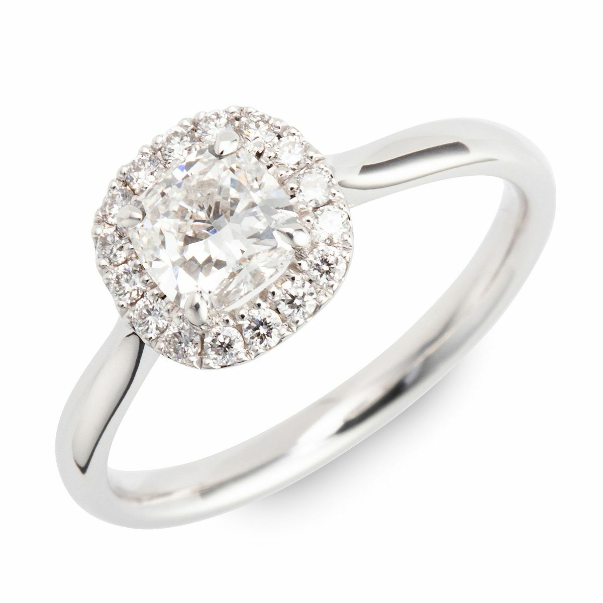 Bild 1 von MENZE DIAMONDS Halo-Cushion-Ring 17 Diamanten 0,85ct Laboratory Grown Weißgold 750