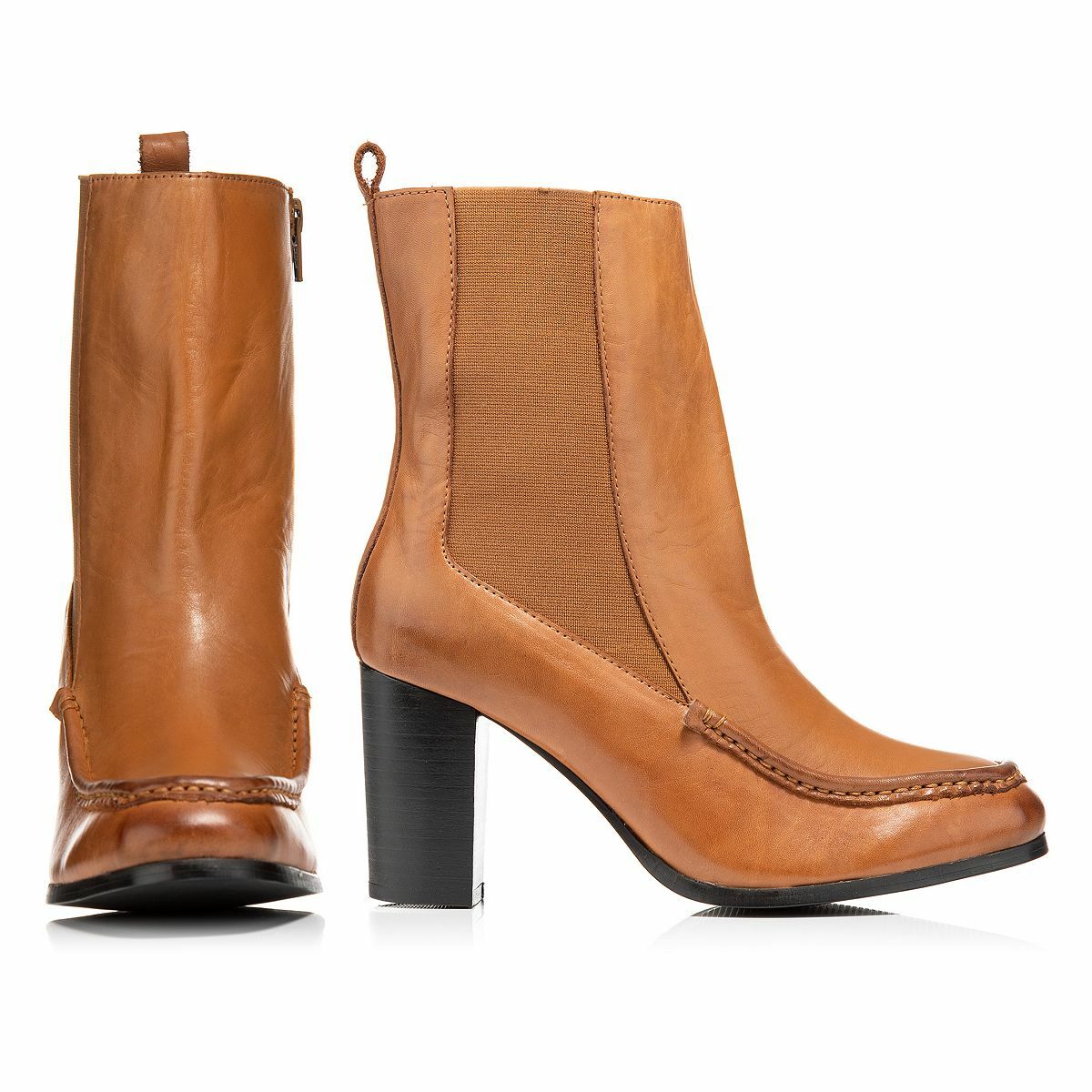 Bild 1 von VIA MILANO Damen-Stiefelette echt Leder Reißverschluss Absatz ca. 7,5cm