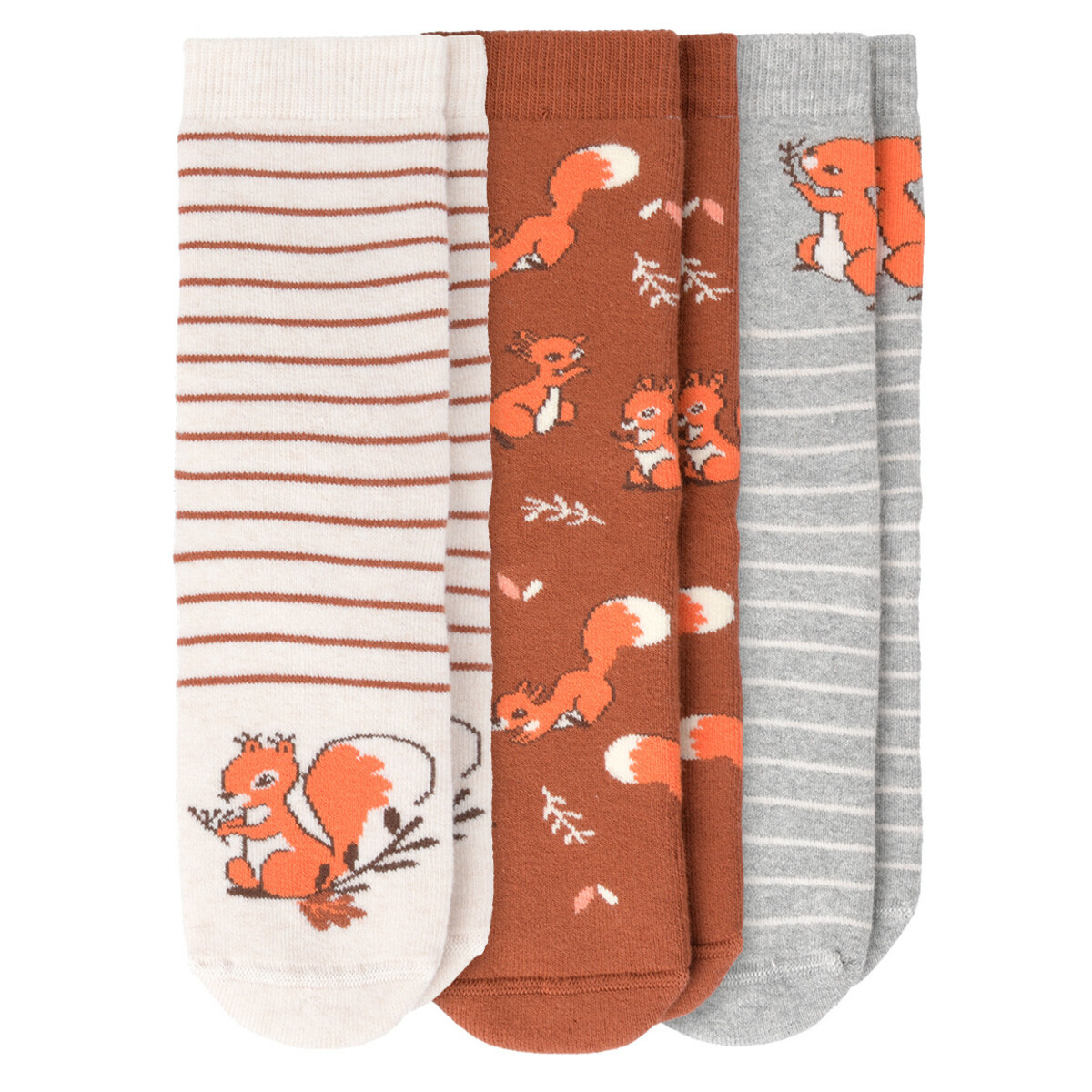 Bild 1 von 3 Paar Mädchen Socken mit Eichhörnchen