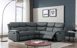 Happy Home Ecksofa mit verstellbare Relax- und Liegefunktion grau