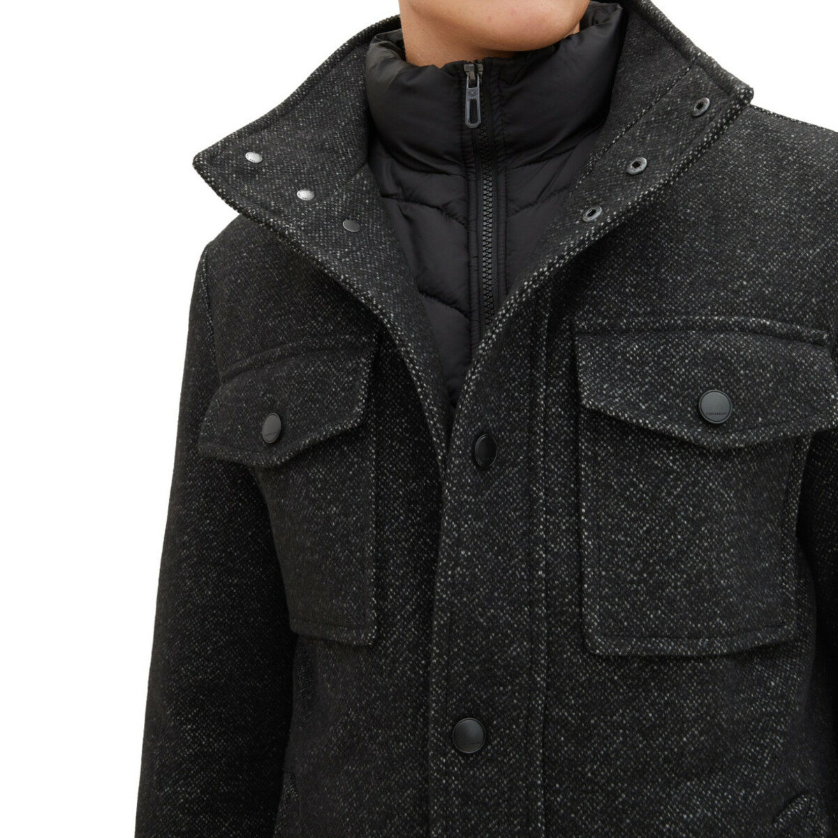 Bild 2 von Herren Wolljacke mit Steppeinsatz