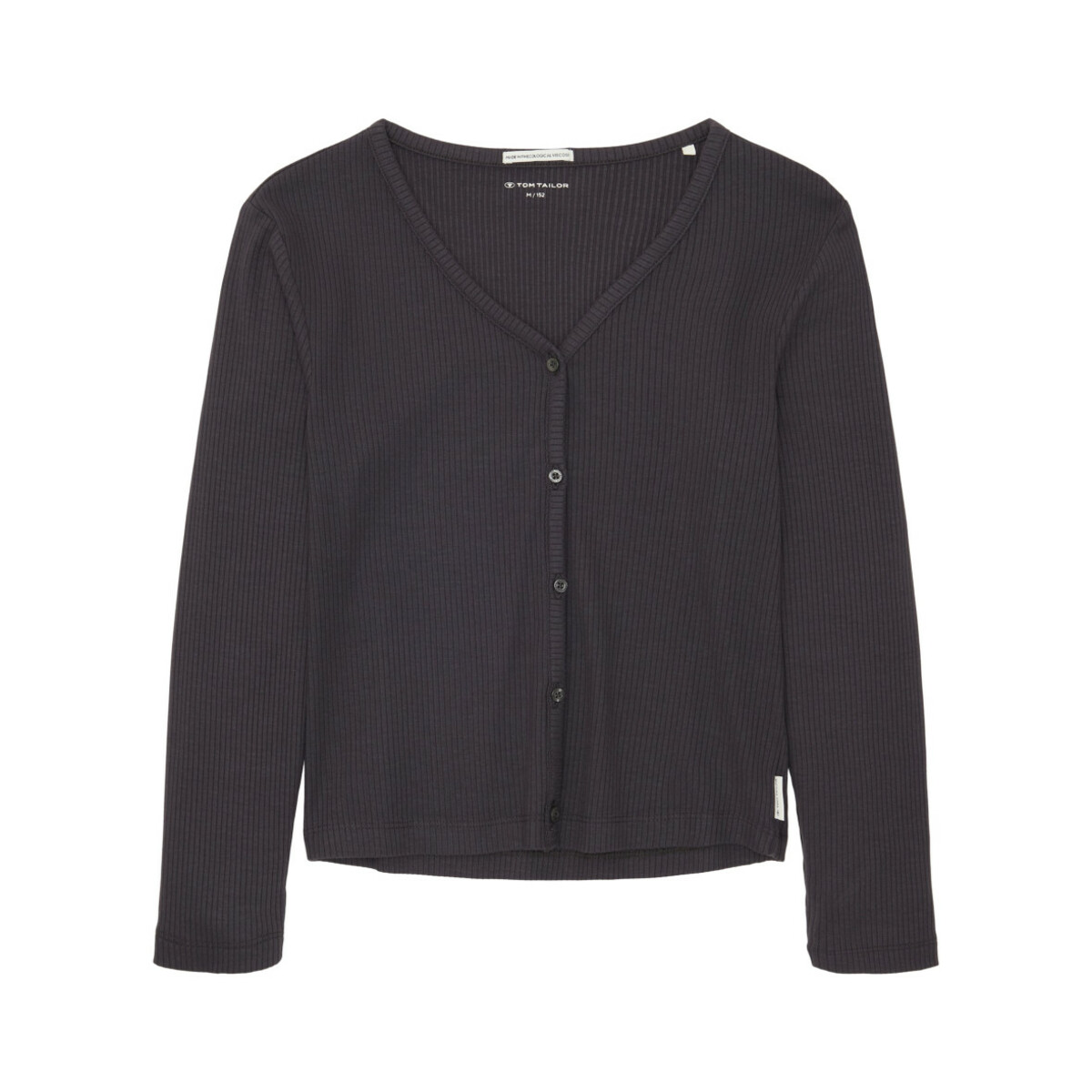 Bild 1 von Mädchen Rippshirt mit V-Ausschnitt