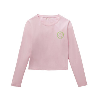 Mädchen Langamshirt mit Smiley-Print