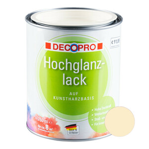 DecoPro Hochglanzlack 750 ml hellelfenbein
