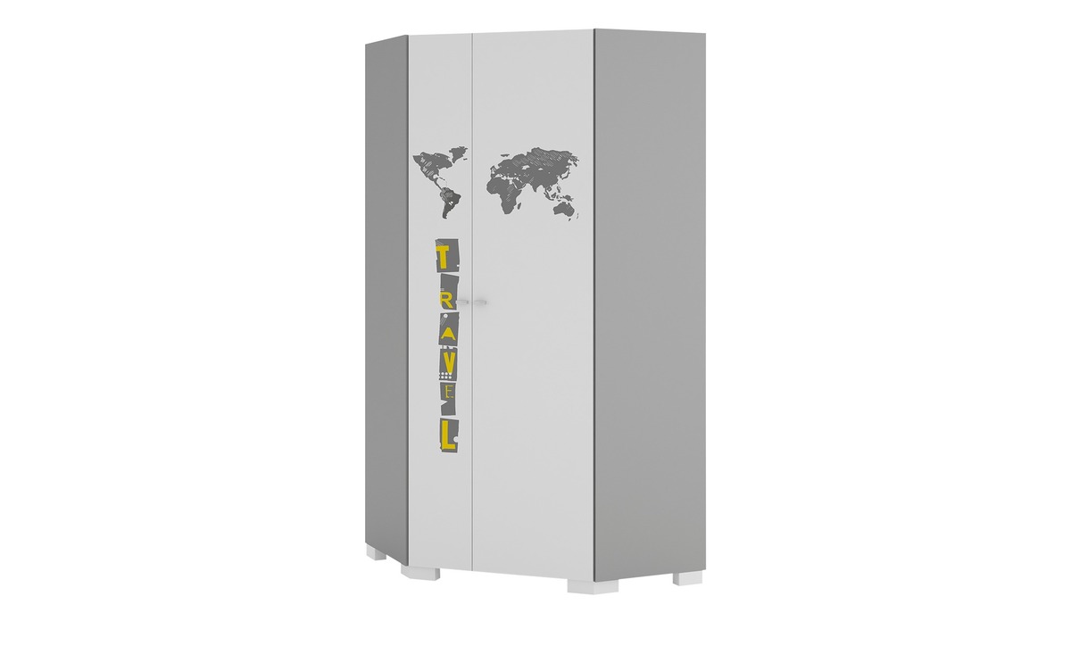 Bild 1 von Eck-Kleiderschrank weiß Maße (cm): B: 96,7 H: 200 T: 96,7 Kindermöbel