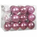 Bild 1 von Casaria® Christbaumkugeln transparent mit Deko Durchmesser 7cm 24er Set pink